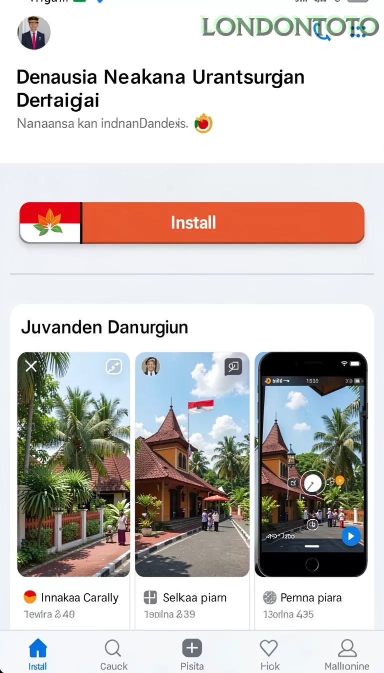 Cuplikan layar menu unduhan londontoto untuk perangkat Android